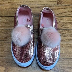 Pom Pom Sequin Slip ons